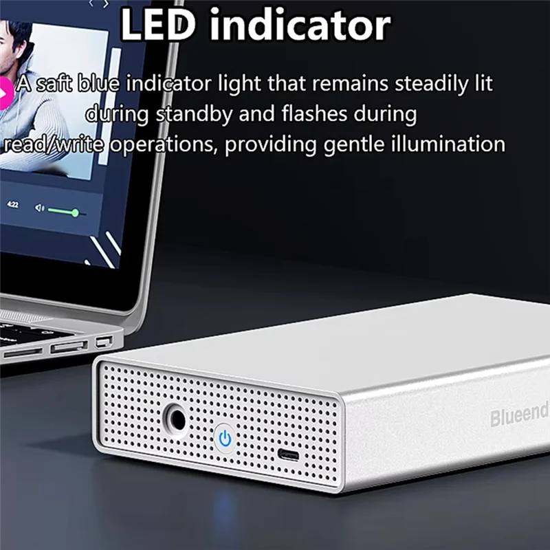AU61-Blueendless Sas Hard Drive Enclosure Usb C To 2.5/3.5 Inch SAS/SATA Support Max 20Gb Disk External Hdd Case