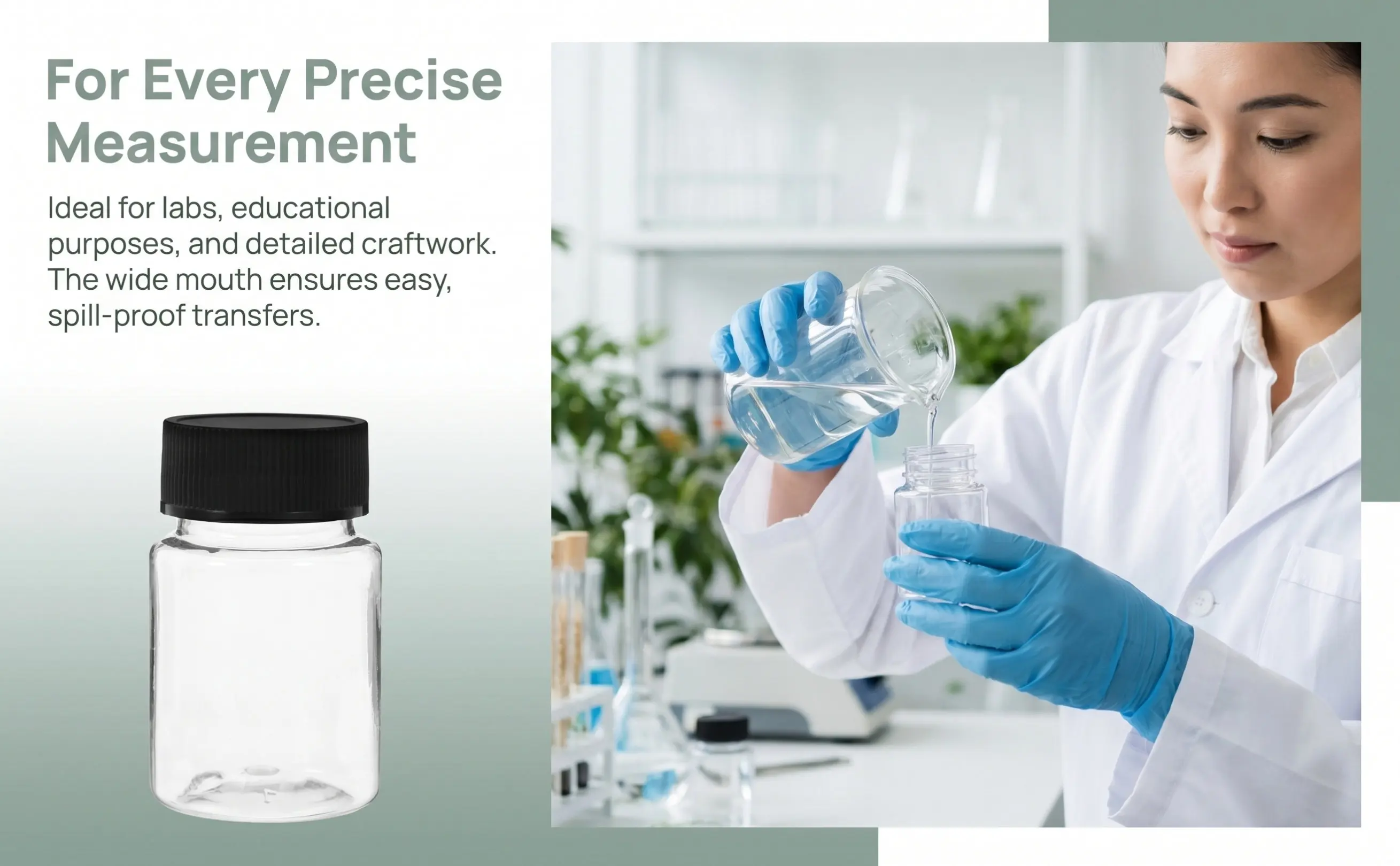 12Pcs 50Ml Sampling Bottles Wide Mouth Plastic Sample Vials Seal Caps Ideal for Lab Home Field Water Powder Sampling