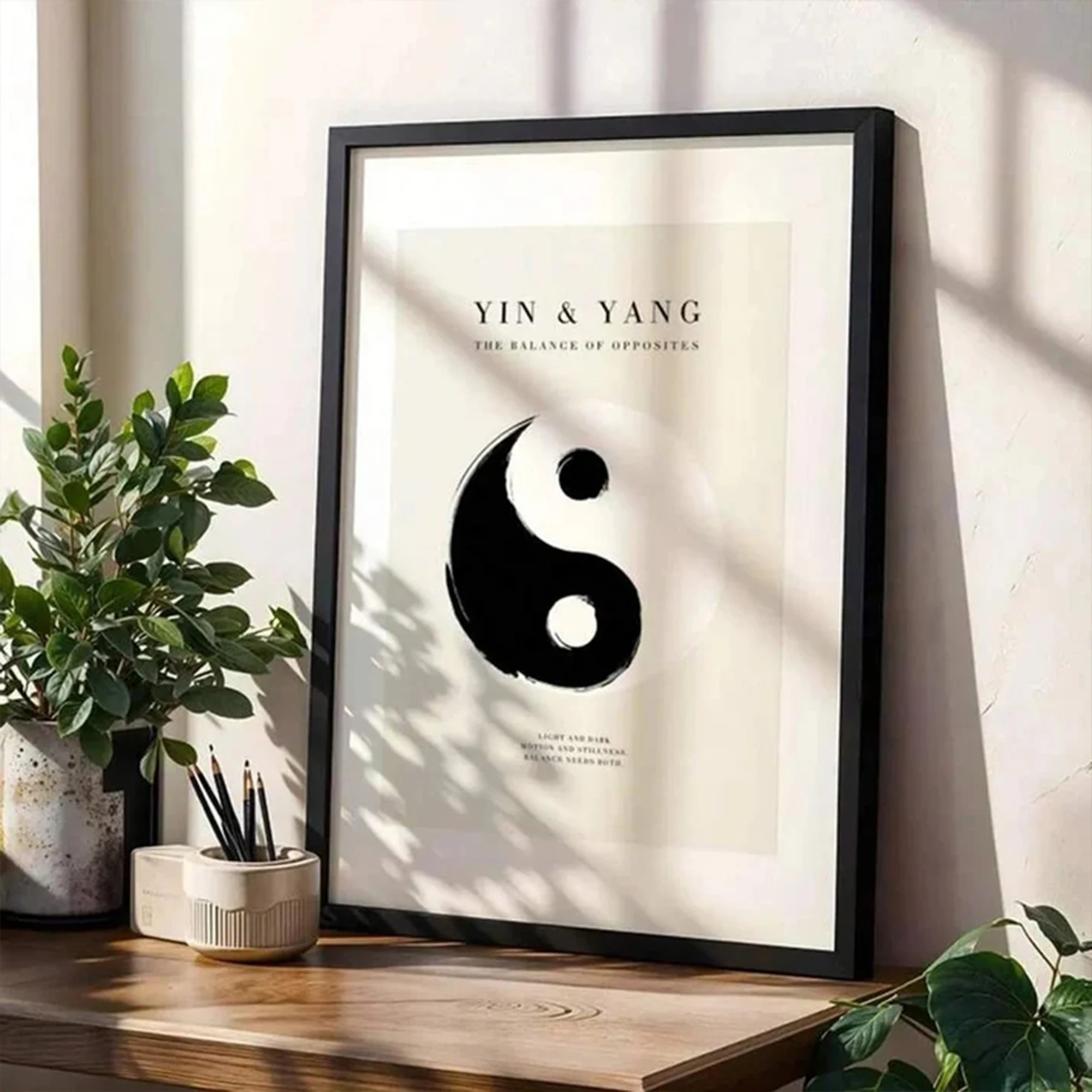 Modern Yin & Yang: The Balance Of Opposites Wall Art Print Canvas Painting Poster Picture For Living Room,Bedroom Home Decor