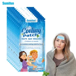 2-10Pcs Sumifun Lower Temperature Patches Adult Baby Fever Down Cooling Sticker Treatment Cold Heatstroke Cool Gel Sheet Plaster