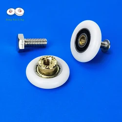 8pcs shower door rollers with M4 or M6 screws,Bathroom pulley nylon roller runner rail wheel hardware door accessories.