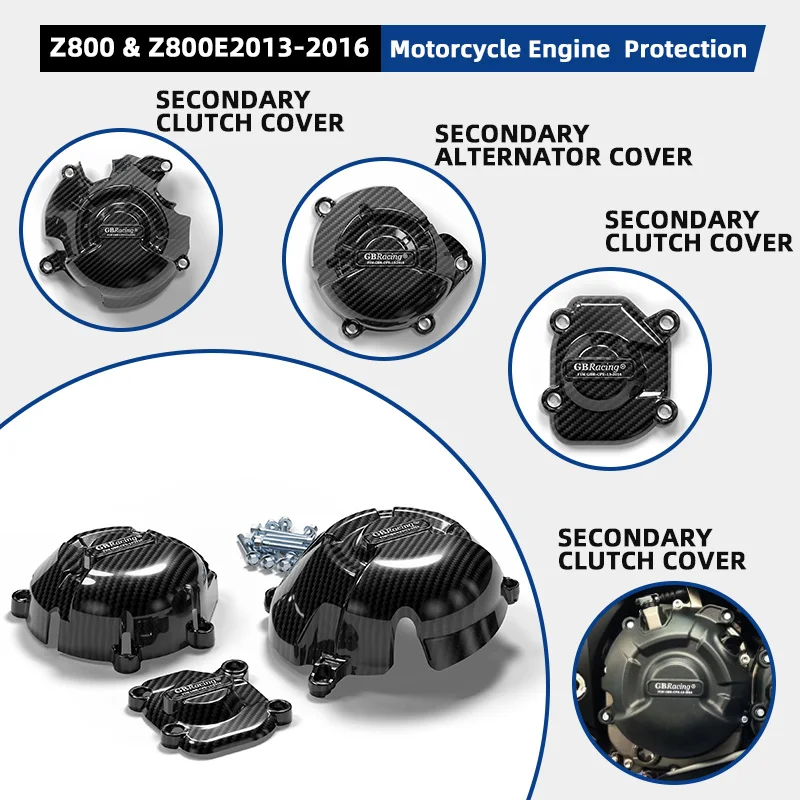 Accesorios para moto: Cubierta de protección de motor personalizada GB Racing Clutch Pulse Guard para Z800 (2013-2016) Carrocería y Chasis