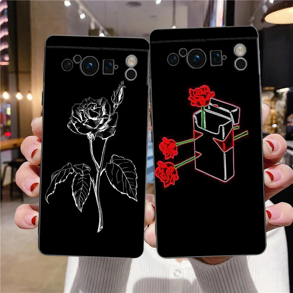 Flower Phone Case Cover for Google Pixel 8 7 6 7A 6A Pro 5G Shockproof Silicone Soft 8 Pro 5G Shell Capas Coque Cases Bags TPU