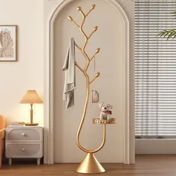 Domestic Floor Hanger Home Bedroom Standing Iron Coat Rack Living Room Entrance Coat Hat Key Storage Interior Luxury Decoration