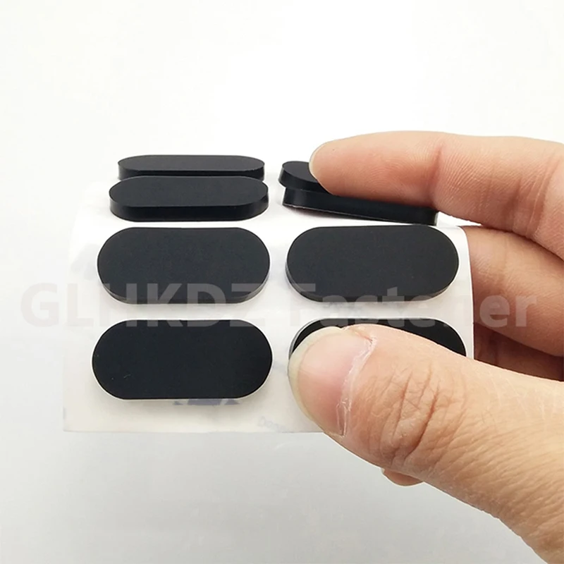 10pcs Thickness 2mm, Width 6mm, Length 10-33mm Oval Strong Self Adhesive Backing Silicone Rubber Furniture Pads Non-slip Spacers