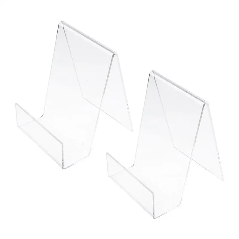 

2pcs Acrylic Desktop Book Holder Book Display Stand Transparent Textbook Shelf For Desk Vertical Book Textbook Display Stand