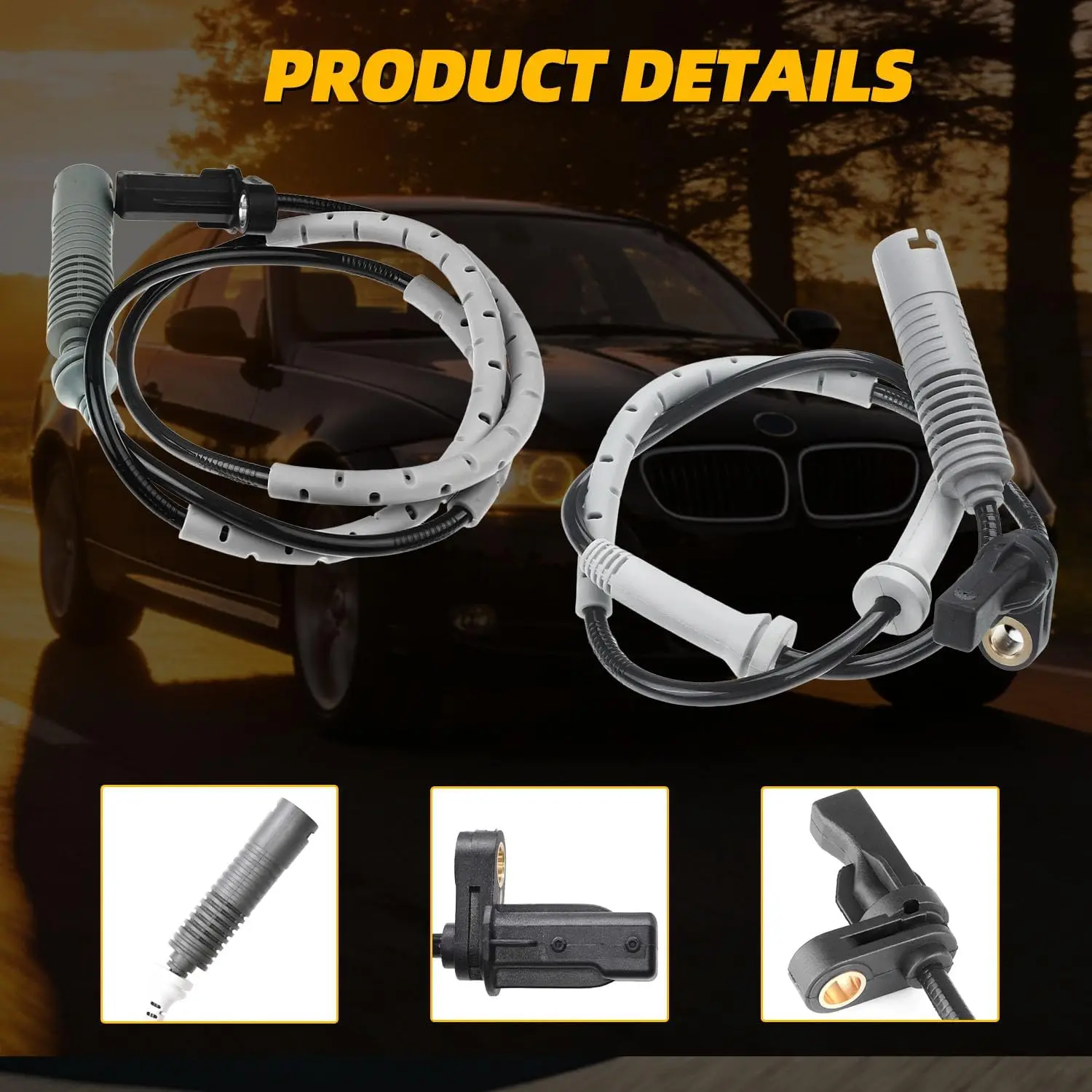 4 Pcs ABS Wheel Speed Sensors L&R Front and Rear Compatible with BMW 128i 2008-2013, 323i 2006, 325i 2006, 328i 328i 328i