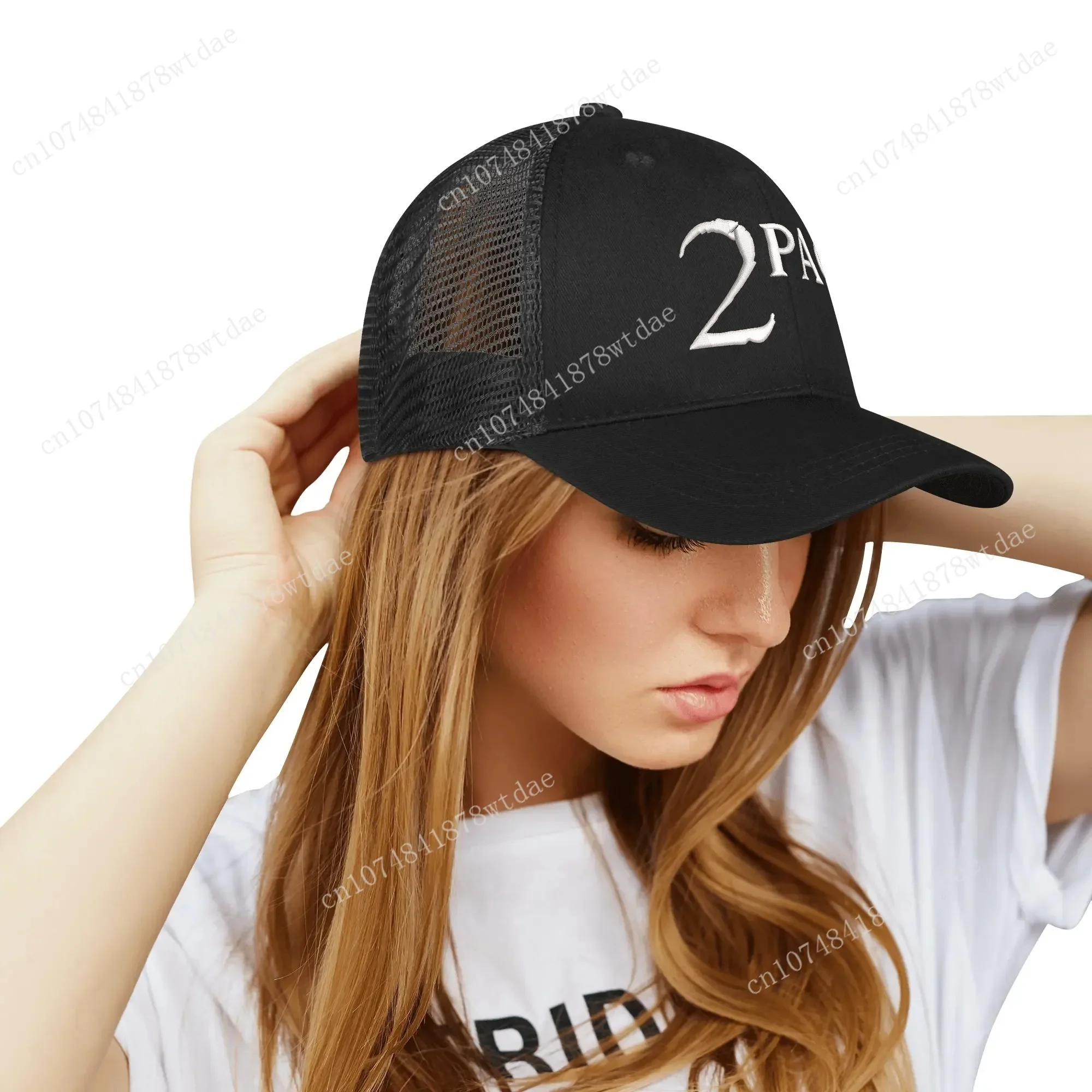 Rap 2Pac Tupac Logo Embroidery Hat Mens Womens Sports Baseball Hats Hip Hop Mesh Cap Summer Headdress Custom Made Caps