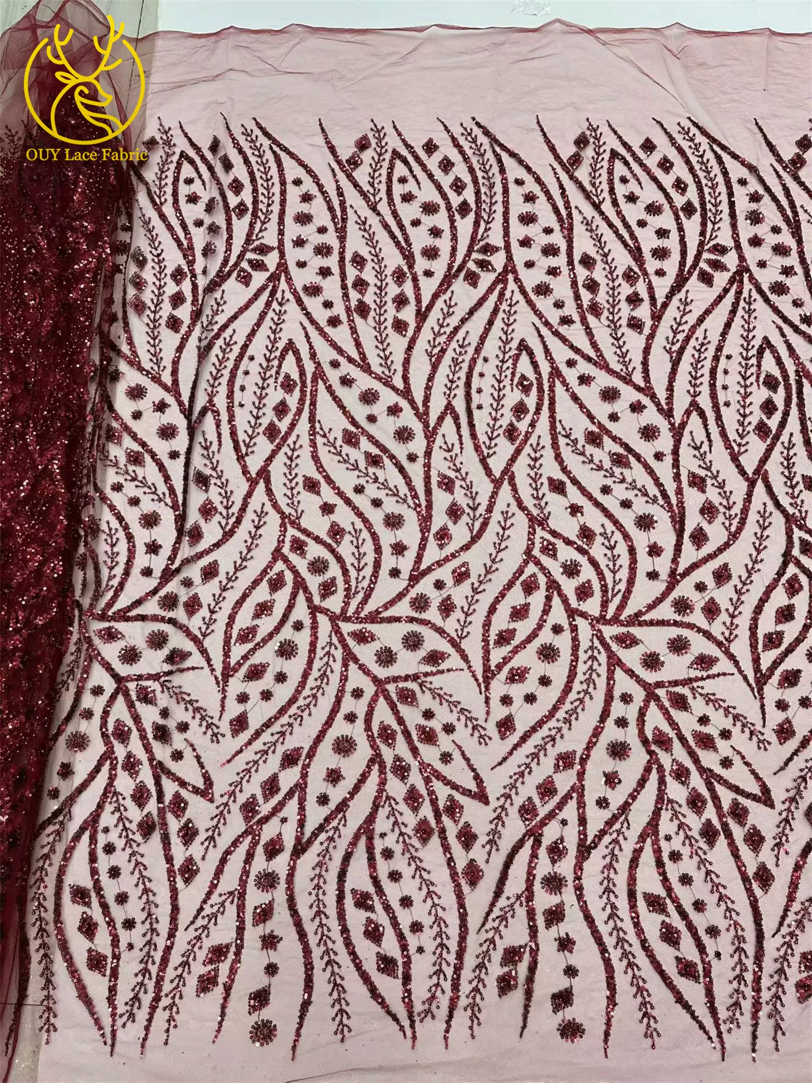 Schwarzer Afrikanischer Pailletten-Perlen-Spitzenstoff 2026 Modischer Nigerianischer Pailletten-Tüll-Spitzenstoff für Hochzeitskleider 5 Yards – Detail 28