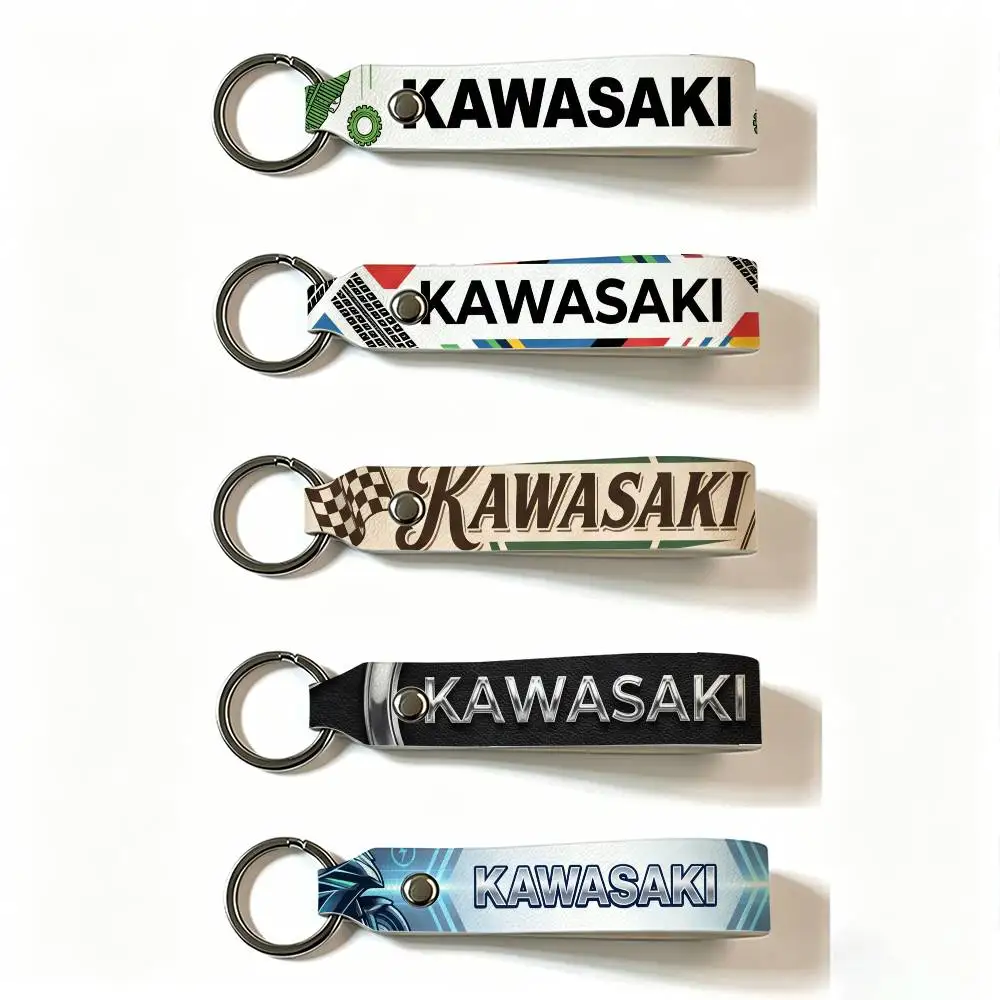Für KAWASAKI MOTO PU-Leder Schlüsselanhänger Minimalistischer Schlüsselhalter Langlebiger Schlüsselorganizer Autoschlüsseltasche Zubehör Geschenk