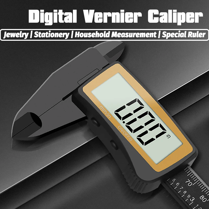 

High Precision Carbon Fiber Full Screen Digital Display Vernier Calipers High Precision 0-150mm Electronic Calipers Measure Tool