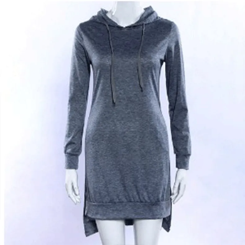 Women's  Hooded Long Sleeve Hoodie Dress Side Slit Loose Fit Casual Daily Wear Autumn Winter Fashion Pullover