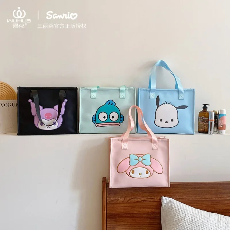 Sanrio Melody Kuromi Pacha Dog New Embroidered Handheld Tote Bag Shoulder Bag for Women Fashion Ornament Collection Best Gifts