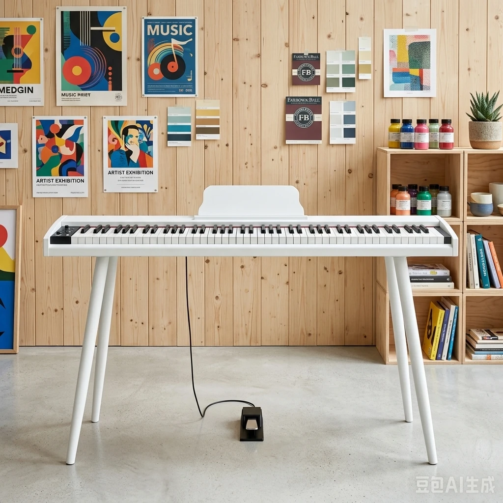 88 Keys Electronic Piano Velocity Sensitive Keys PVC Wood Grain 5V Power Supply With Pedal Hole MIDI Port