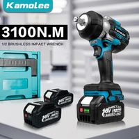 Kamolee 3100NM Brushless Electric Wrench 1/2 inch Cordless Impact Wrench Handheld Power Tool For Makita 18v Battery