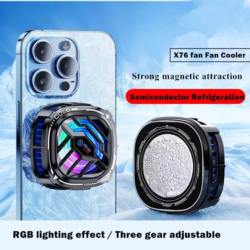 Fan Cooler X76 Funcooler Magnetic LED Pendingin Hp Adjust Gear Kipas Hp mobile phone  radiator Cooling Fan