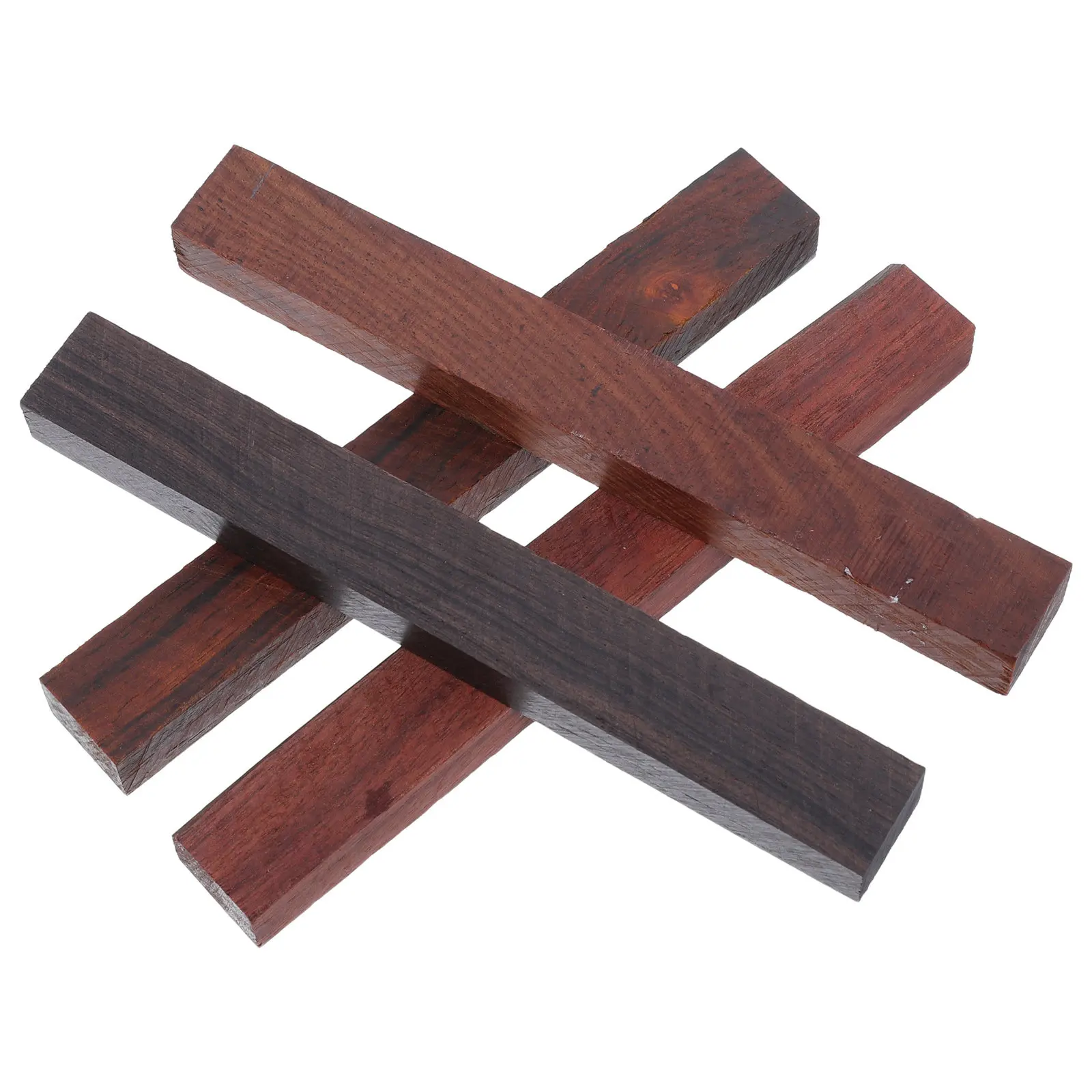 4Pcs Wood Pen Making Blanks Exotic Hardwood Natural Grain Pen Turning Supplies DIY Fountain Ballpoint Pens Craft Turning Kit