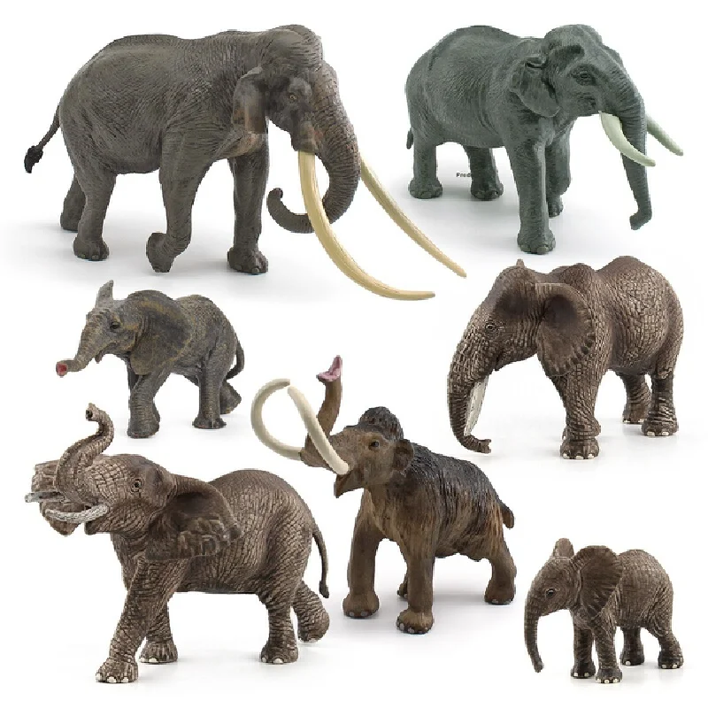 Simulation Wild Animal Mammoth Model Educational Kids Toy Action Figures Elephant Collection Kids Gift Pvc Educational Cute Toy