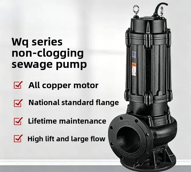 Sewage Pump No Blockage High Lift 380V Sewage Treatment Pump Manufacturer Basement Flood Control Pumping Sewage Pump
