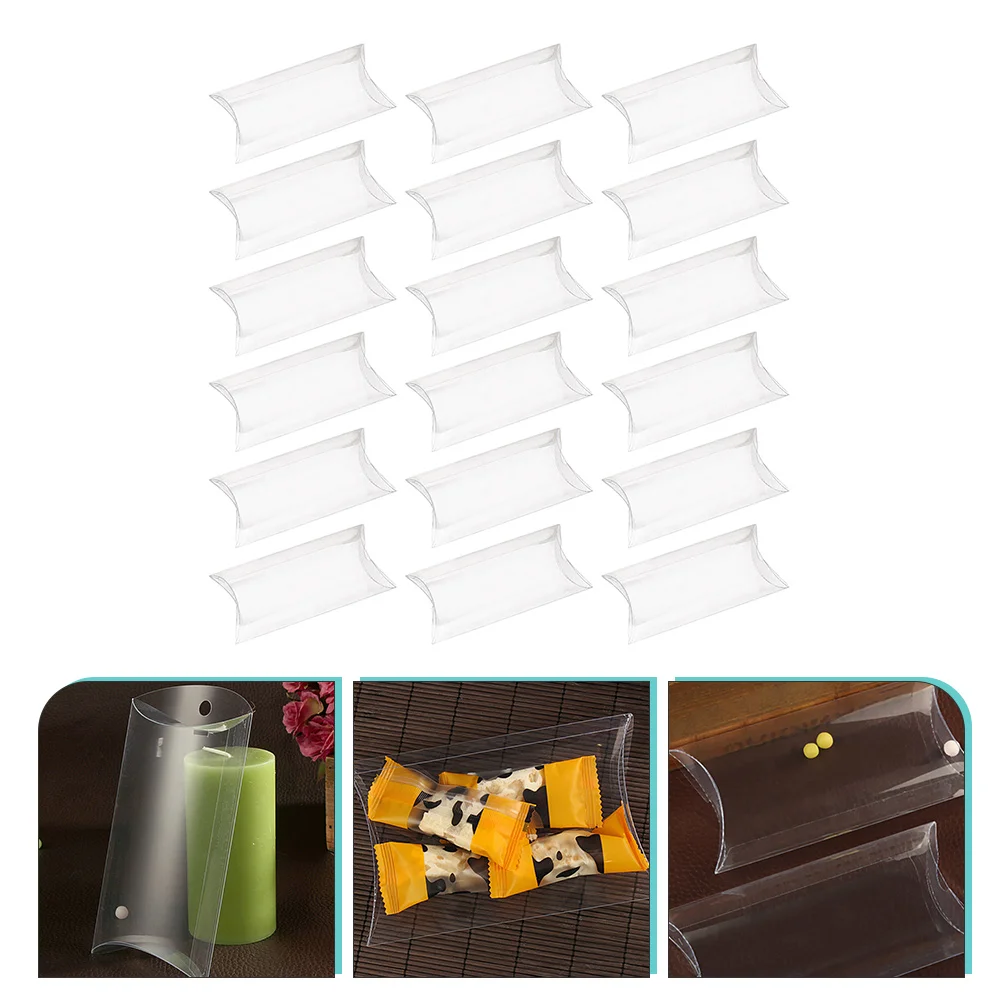 50 Pcs Extra Large Clear Pillow Boxes Package Bags Shape Candy Baby Jars Biscuits