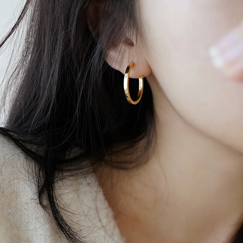 New S925 Silver Plated Round Women's Earrings, Fashionable Geometric Round, Cute Earrings, girl Birthday Party Jewelry Gift