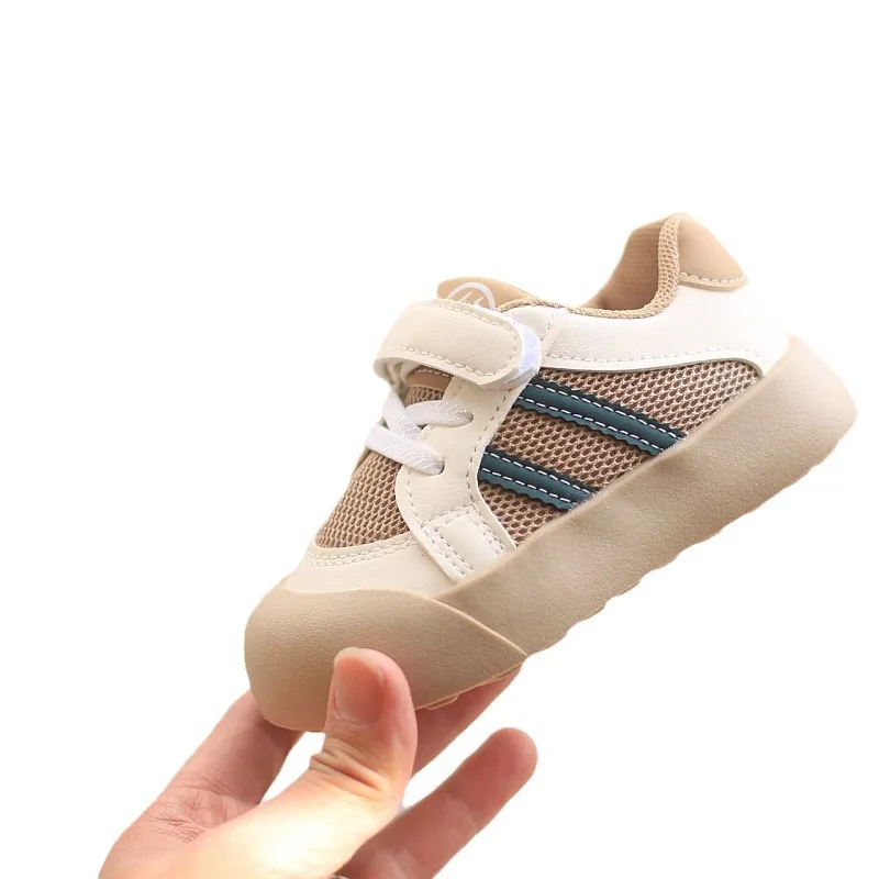 2024 primavera/outono bebê criança sapatos macio respirável malha infantil tênis 0-3 anos sapatos planos esporte tênis de corrida