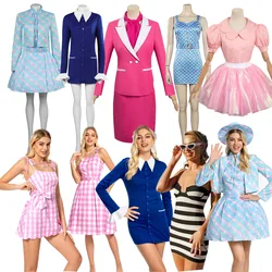 Margot Cosplay Dress Costume Blue Coat Skirts Hat Earring Outfits For Girls Women Adult Halloween Carnival Disguise Suit