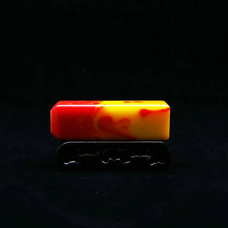 Natural Xinjiang Gobi Topaz Chicken Blood Stone Seal Square Decoration Handicraft Cutting Stationery Handle