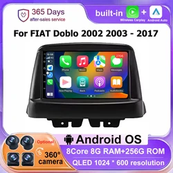 Car Radio Stereo Navigation GPS Multimedia Video Player For FIAT Doblo 2002 2003 - 2017 Android 16 Auto Wireless Carplay BT DSP