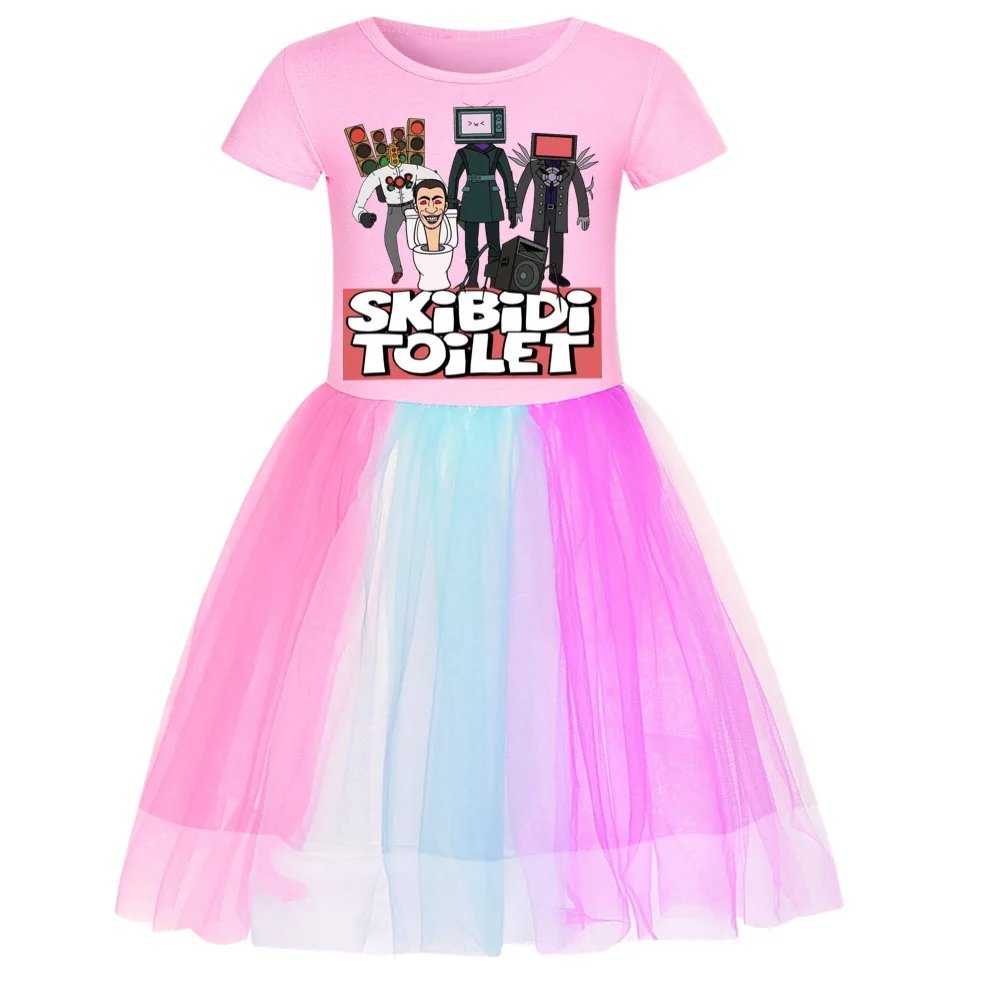 Skibidi Toilet Girl Dress Summer Tutu Wedding Birthday Party Kids Dresses For Girls Children Costume Teenager Prom Designs  2658