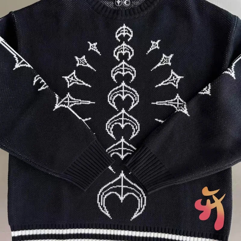 

Thug Club Sweaters Winter Fashion Street Embroidered Jacquard Round Neck Knitted Pullover Men Women Casual Sweatshirts Cleanfit