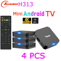 4PCS 2PCS 1PC Tanix TX1 Android TV Box Stick Allwinner H313 2.4G Wifi  RAM 1GB 8GB ROM 8GB 16GB Smart Box Power by DC 5V 2A