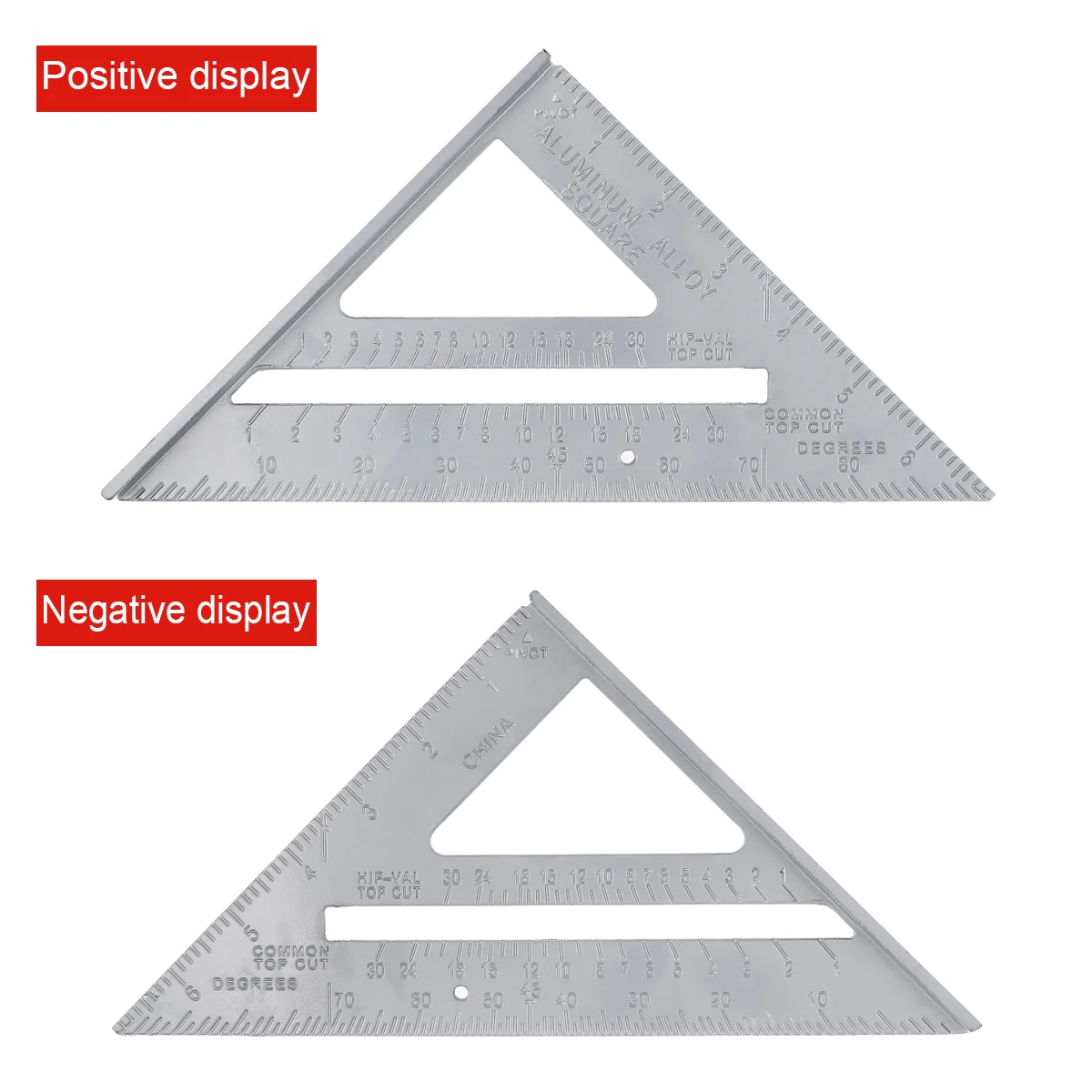 Righello triangolare strumento di misurazione da 7 pollici/180mm Set da carpentiere in lega strumenti per la lavorazione del legno ad angolo quadrato goniometro triangolare metrico
