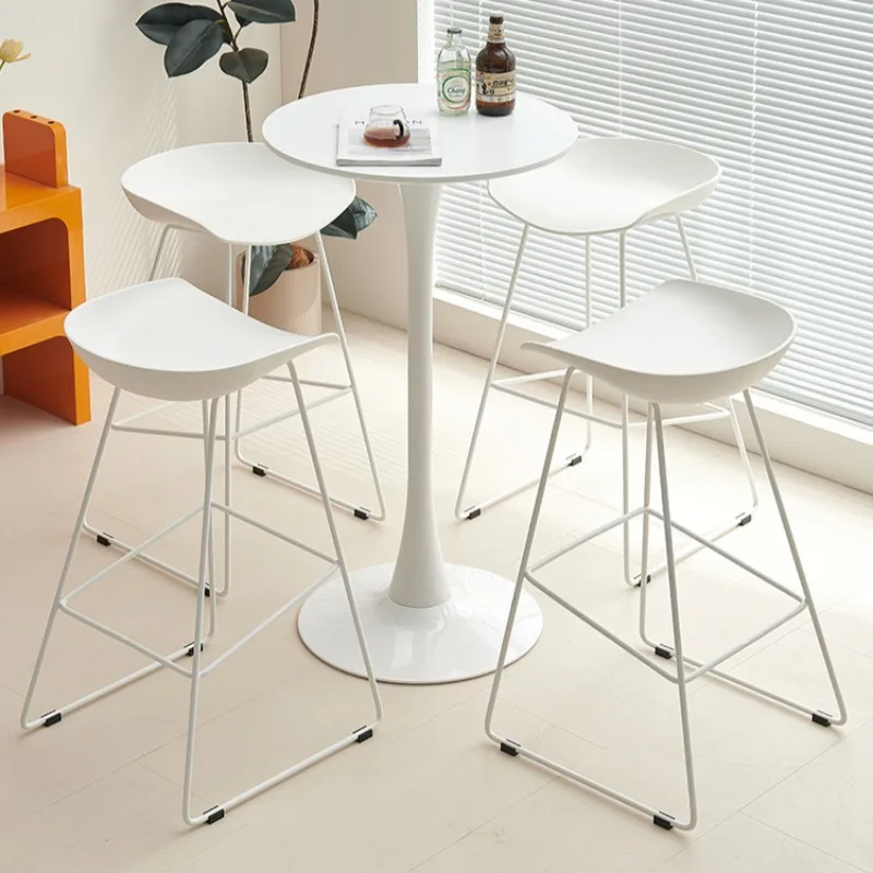 Minimalist Creative Bar Chairs White Iron Outdoor Bedrooms Bar Stool Fashion Lounge Sillas Altas Para Barra Interior Decorations