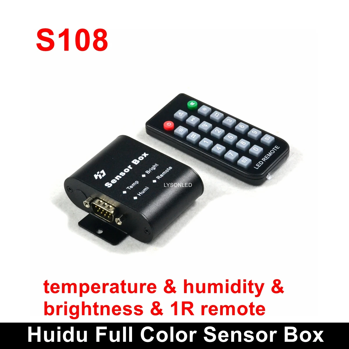 

Huidu Full Color Sensor Box HD-S108 Brightness Temperature Humidity Remote Control Variety Ports