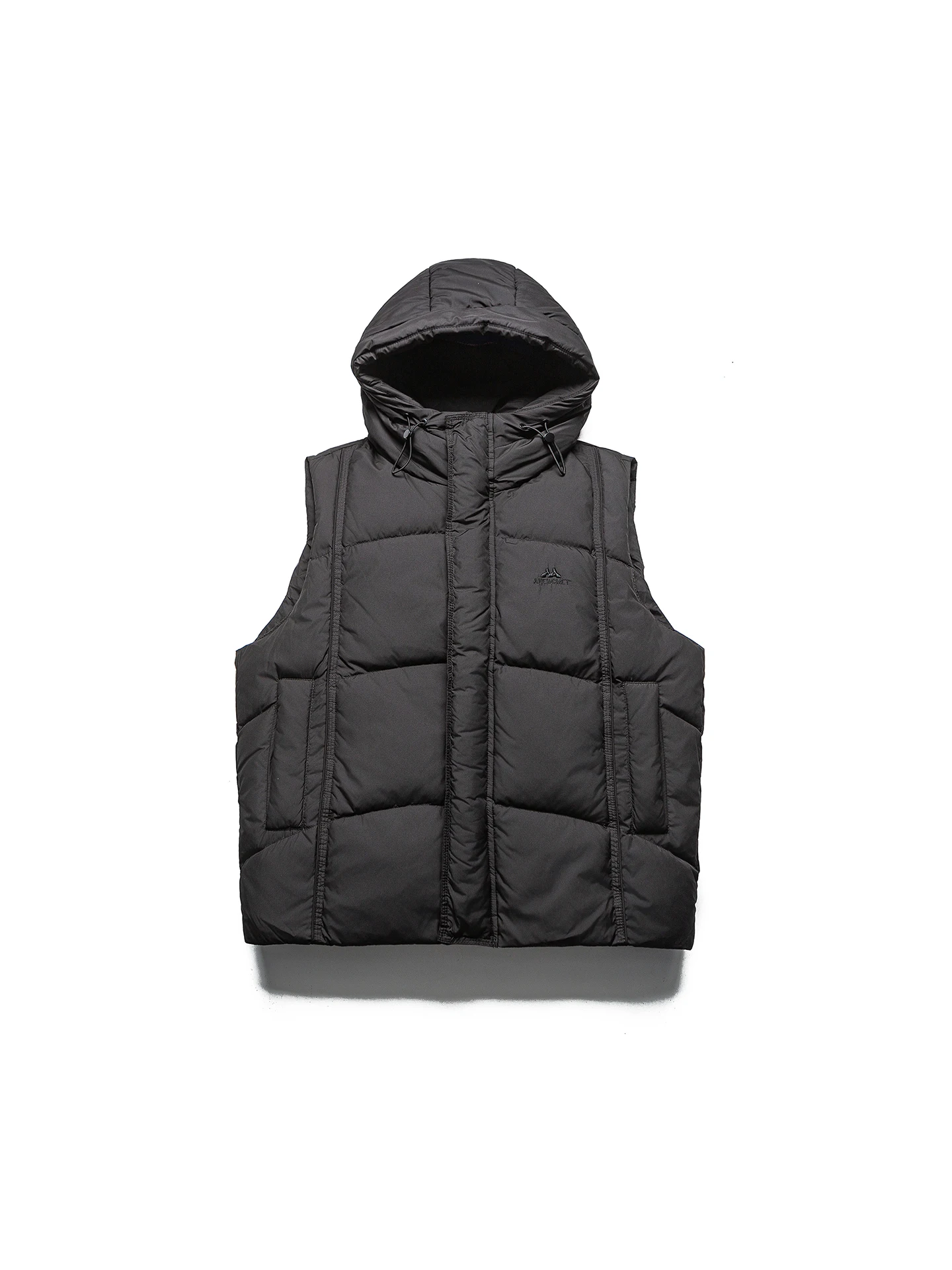 

Thiened White Du down Hooded Vest American Trendy Brand Winter New Sle Youth Workwear Versatile Jaet oulder Pad