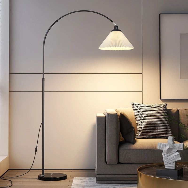 Imagem -03 - Modern Led Floor Lamp Simples Mármore Base Metal Standing Light Quarto Sala Decoração Corner Floor Light