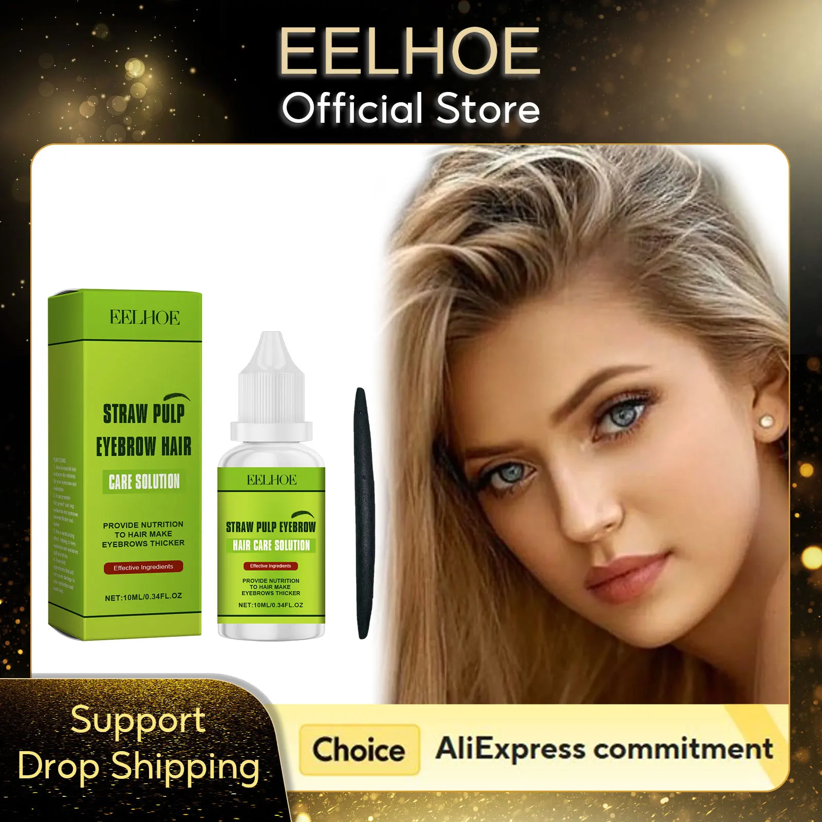 EELHOE Eyebrows Grow Serum Eyelashes and Eyebrows Strengthening Hair Thickener Eyelash Growth Treatment Magic Hair Care Set 10ml