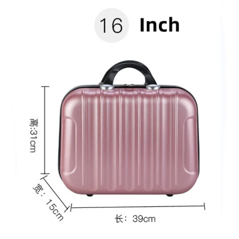 16 Inch Portable Wuitcase Small Luggage Box Travel Suitcase 16 Inch Korean Makeup Case 39X15X31CM