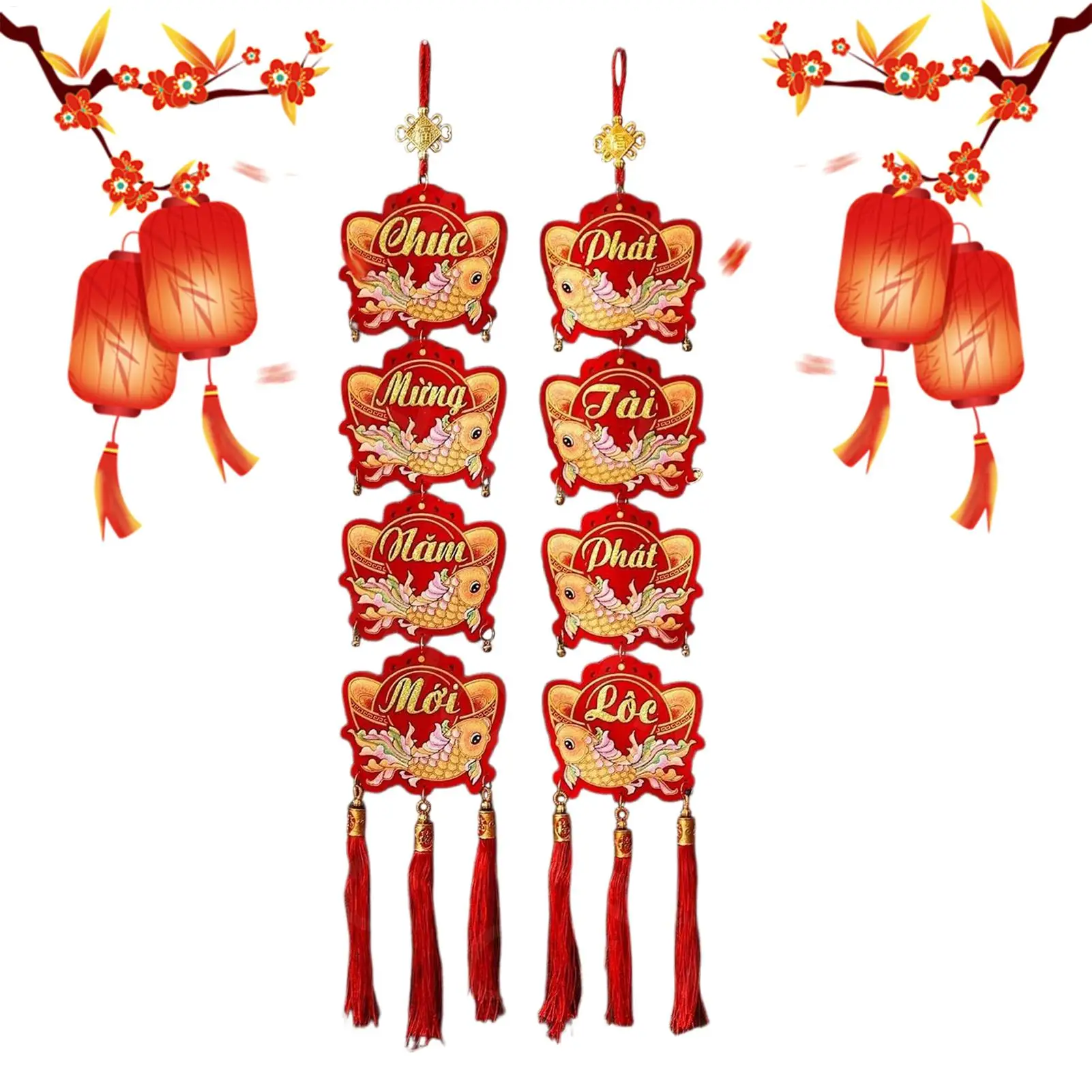 베트남식 걸이 장식 2026 새해 장식 봄 축제 펜던트 창문 문 커플렛 파티 액세서리