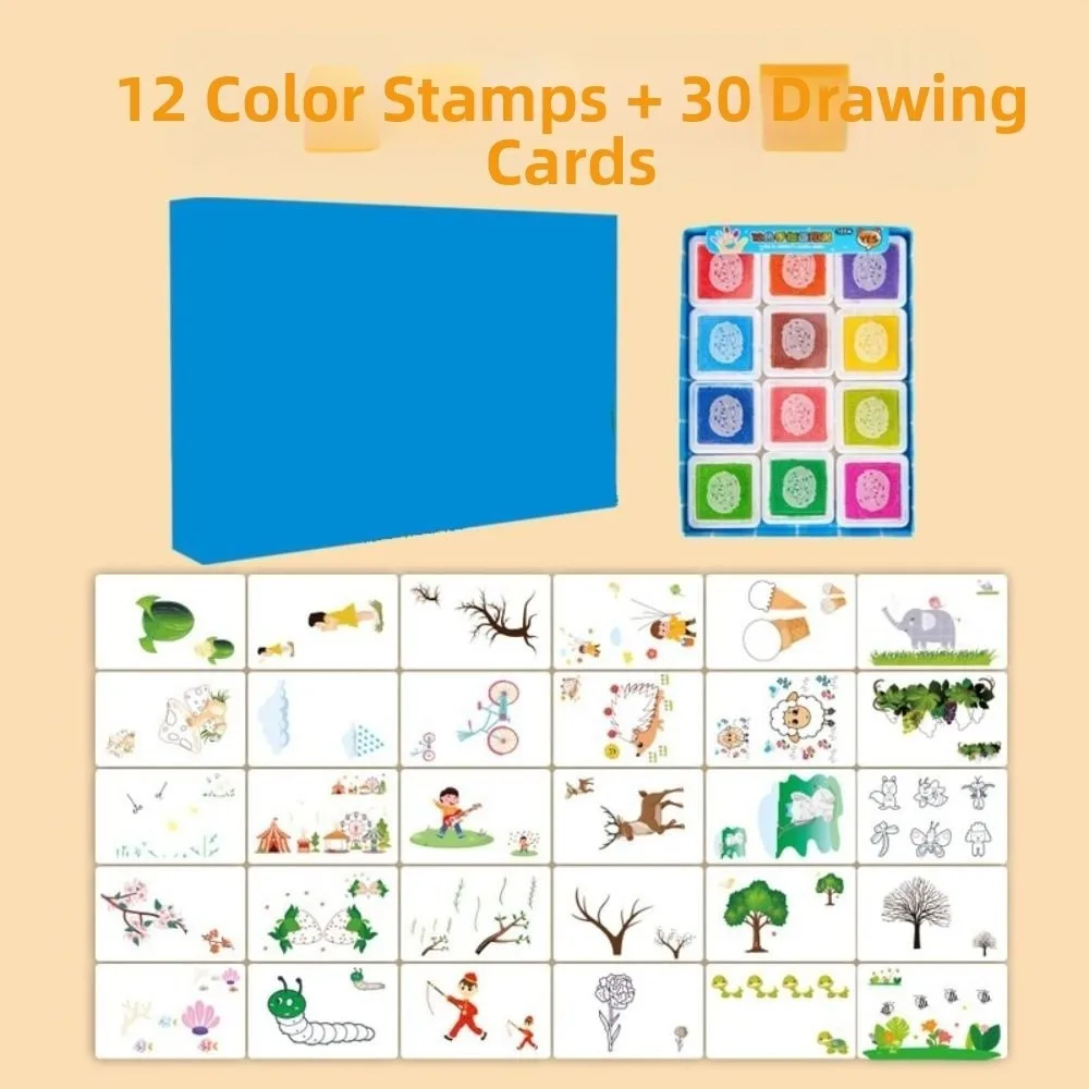 Creative Drawing Coloring Books Cartoon Animal Handmade Finger Painting Set Thick DIY Graffiti Drawing Toys Toddler