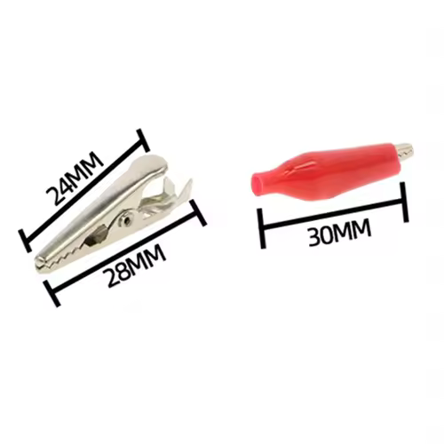 20 Pcs Crocodile type Clip 28MM Black Red Blue Black Yellow Soft Plastic Coated Testing Probe Mini Alligator Test Clips - Image 6