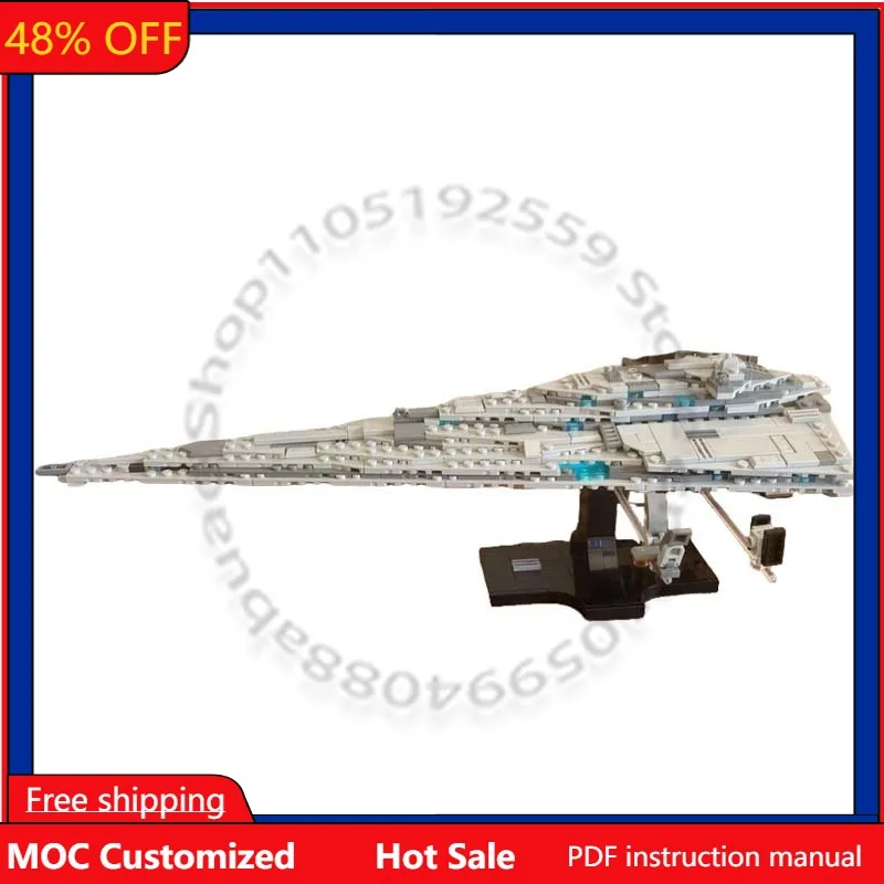 

395 деталей: Звездный истребитель-деструктор, модульный конструктор MOC в средней масштабной шкале, популярная развивающая игрушка-конструктор, подарок на Рождество