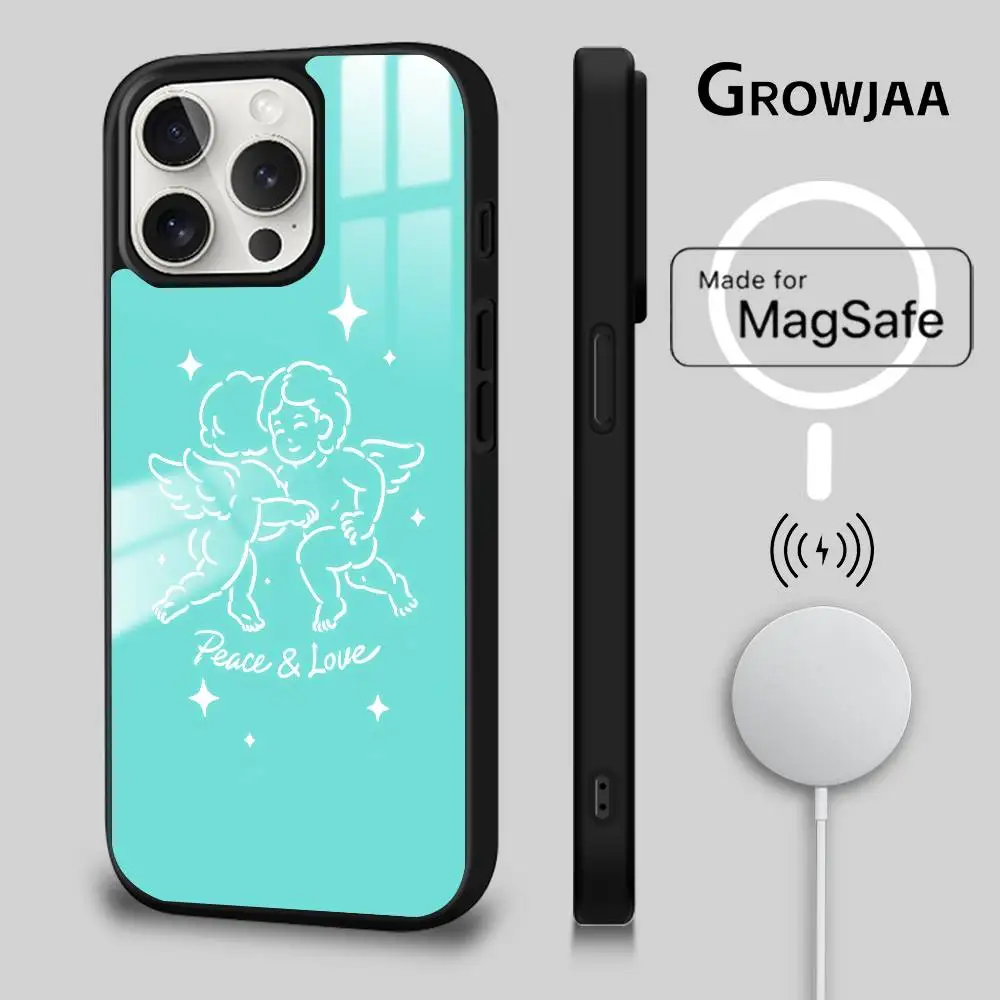 เคสโทรศัพท์ INS Luxury Angle สำหรับ iPhone 17 16 15 14 13 12 11 Pro Max Plus Mini รองรับ Magsafe แม่เหล็กไร้สาย พร้อมกระจก