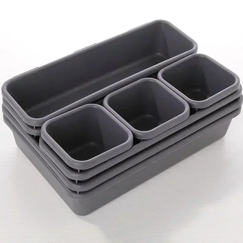 Organizador de cajones plegable en plástico para oficina y escritorio