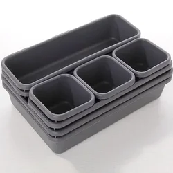 Organizador de cajones plegable en plástico para oficina y escritorio