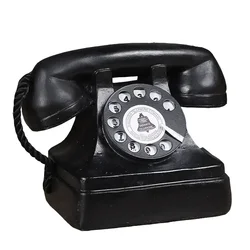 Large Creative Retro Decorative Phone Model, Vintage Rotary Telephone Decoration Statue Antique Phone Figurine for Cafe Bar Home