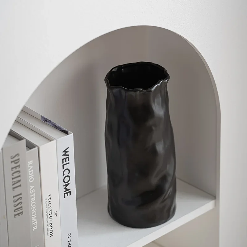 Simple Ceramic Vase Home Decoration Ornaments Living Room Large Diameter Flower Vases Flower Arrangement Craftsmanship