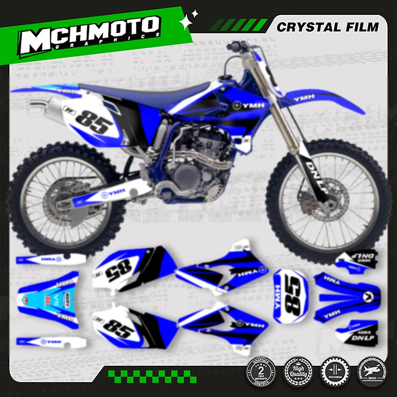 

MCHMFG For YAMAHA YZF450 2003 2004 2005 YZF250 Full Set Motorcycle Graphics Bckground Stickers Number Name Custom
