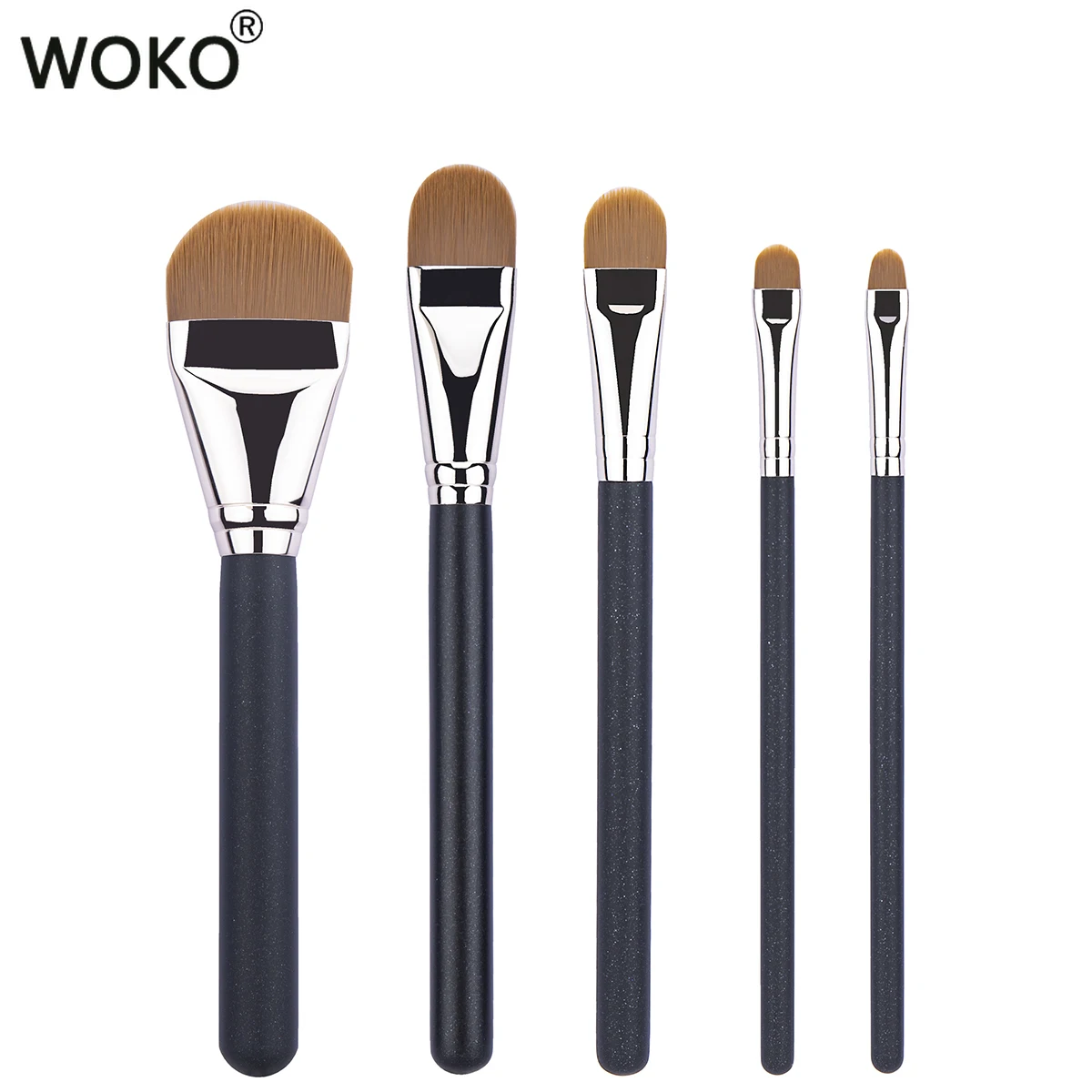 5 PCS Foundation Concealer Makeup Brush Sets Ultra-thin Contour Foundation Liquid Concealer Cream Make-up Tool 5 Types Sizes